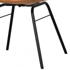 Tenzo Chaises Gina VII (lot de 2) - Imitation cuir / Métal - Cognac vintage / Noir -Chaises Soldes 1000175515 190614 06463800042 GALLERYIMAGES P000000001000175515