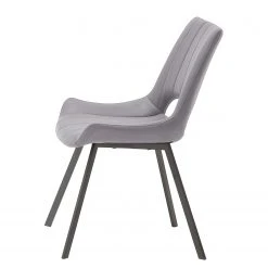 Loftscape Chaises Gingin (lot de 2) - Microfibre / Métal - Anthracite / Chrome - Gris clair -Chaises Soldes 1000176433 190701 15483500026 GALLERYIMAGES P000000001000176433