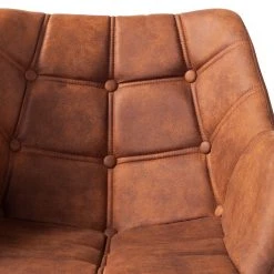 Mørteens Chaise à accoudoirs Lamppi - microfibre / Chêne massif - Microfibre Colby: Cognac vintage - 1 chaise -Chaises Soldes 1000176715 200107 15382400031 DETAILS P000000001000176715