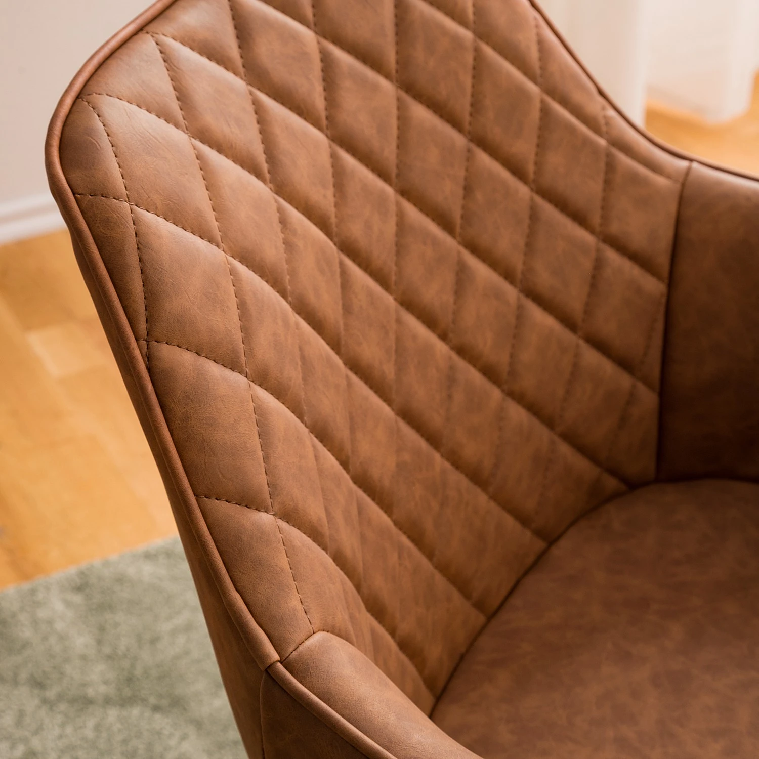 Mørteens Chaise à accoudoirs Pori II - Imitation cuir / Chêne massif - Marron - 1 chaise 12 Mørteens Chaise à accoudoirs Pori II - Imitation cuir / Chêne massif - Marron - 1 chaise – Image 10