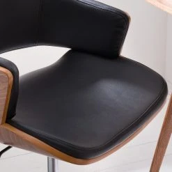 Studio Copenhagen Chaise de bureau Elzito - Imitation cuir / Acier - Noir / Chrome -Chaises Soldes 1000176721 190614 12071600105 GALLERYIMAGES P000000001000176721