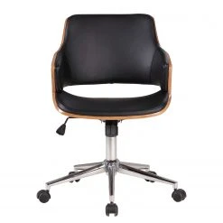 Studio Copenhagen Chaise de bureau Elzito - Imitation cuir / Acier - Noir / Chrome -Chaises Soldes 1000176721 190614 12071700107 GALLERYIMAGES P000000001000176721