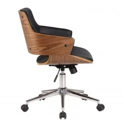 Studio Copenhagen Chaise de bureau Elzito - Imitation cuir / Acier - Noir / Chrome -Chaises Soldes 1000176721 190614 12071700108 GALLERYIMAGES P000000001000176721