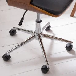 Studio Copenhagen Chaise de bureau Elzito - Imitation cuir / Acier - Noir / Chrome -Chaises Soldes 1000176721 190614 12071700111 GALLERYIMAGES P000000001000176721