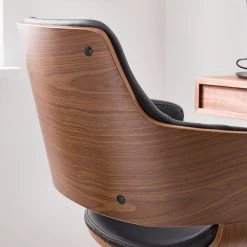 Studio Copenhagen Chaise de bureau Elzito - Imitation cuir / Acier - Noir / Chrome -Chaises Soldes 1000176721 190614 12071800112 GALLERYIMAGES P000000001000176721