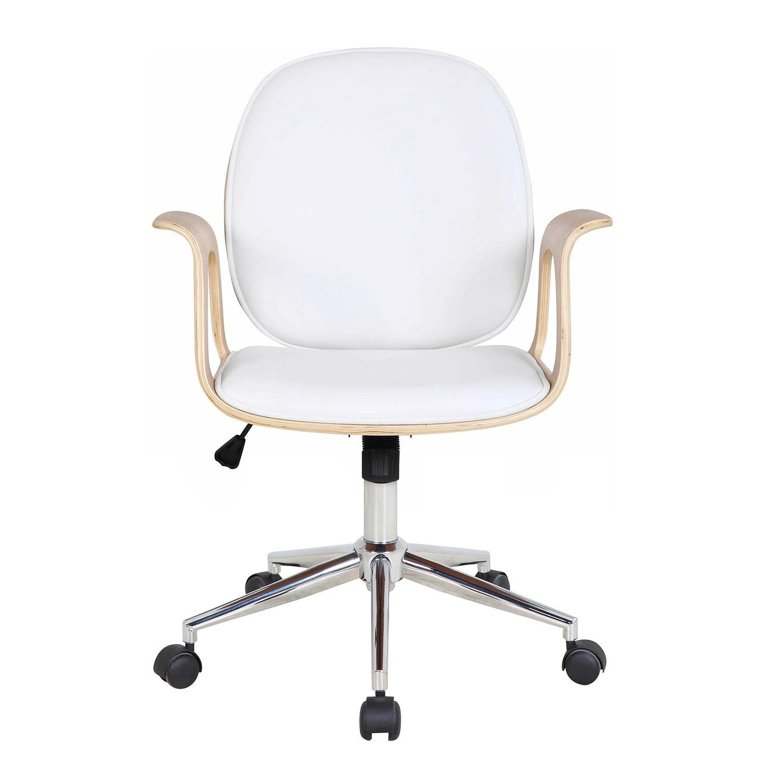 Mørteens Chaise de bureau pivotante Kinnula - Imitation cuir - Frêne / Blanc 6 Mørteens Chaise de bureau pivotante Kinnula - Imitation cuir - Frêne / Blanc – Image 4