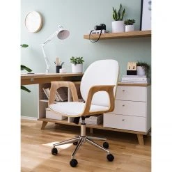 Mørteens Chaise de bureau pivotante Kinnula - Imitation cuir - Frêne / Blanc 13 Mørteens Chaise de bureau pivotante Kinnula - Imitation cuir - Frêne / Blanc -Chaises Soldes 1000176724 200422 15414400003 MOOD DETAILS P000000001000176724 mood