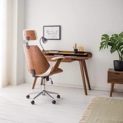 Fredriks Chaise de bureau pivotante Viiki - Imitation cuir / Acier inoxydable - Blanc / Noyer 16 Fredriks Chaise de bureau pivotante Viiki - Imitation cuir / Acier inoxydable - Blanc / Noyer -Chaises Soldes 1000176727 210212 13382900009 MOOD DETAILS P000000001000176727 mood