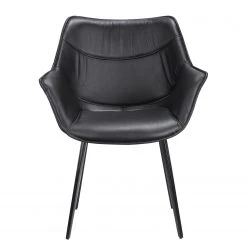 Studio Copenhagen Chaise de salle à manger Balimo - Cuir véritable / Métal - Noir -Chaises Soldes 1000176738 190614 12073400231 GALLERYIMAGES P000000001000176738