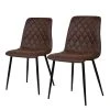 Ars manufacti Chaise capitonnée Tervo - microfibre / Acier - Microfibre Colby: Marron foncé vintage - Lot de 2 2 Ars manufacti Chaise capitonnée Tervo - microfibre / Acier - Microfibre Colby: Marron foncé vintage - Lot de 2 -Chaises Soldes 1000176747 201013 13591200047 IMAGE P000000001000176747