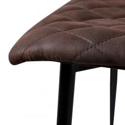 Ars manufacti Chaise capitonnée Tervo - microfibre / Acier - Microfibre Colby: Marron foncé vintage - Lot de 2 -Chaises Soldes 1000176747 201013 13591700054 DETAILS P000000001000176747