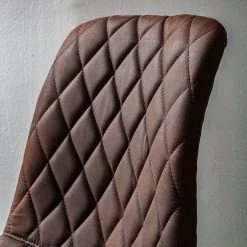 Ars manufacti Chaise capitonnée Tervo - microfibre / Acier - Microfibre Colby: Marron foncé vintage - Lot de 2 -Chaises Soldes 1000176747 201013 13591800056 DETAILS P000000001000176747