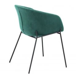 Norrwood Chaises à accoudoirs Baxa II - Velours / Acier - Noir - Vert -Chaises Soldes 1000176895 190614 06442100039 GALLERYIMAGES P000000001000176895