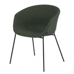 Norrwood Chaises à accoudoirs Baxa I - Feutre / Acier - Vert foncé