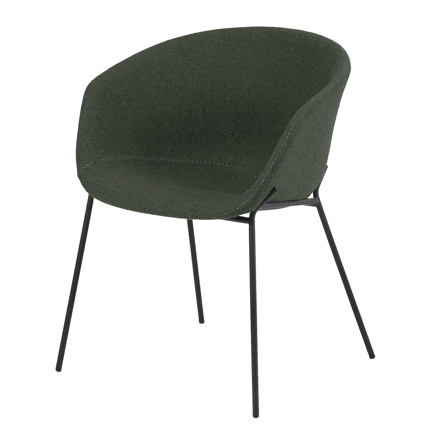 Norrwood Chaises à accoudoirs Baxa I - Feutre / Acier - Vert foncé 3 Norrwood Chaises à accoudoirs Baxa I - Feutre / Acier - Vert foncé