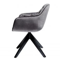 Jack & Alice Chaise Tibas - rotatif - Velours / Acier - Noir - Gris argenté -Chaises Soldes 1000178303 190621 06541000003 GALLERYIMAGES P000000001000178303