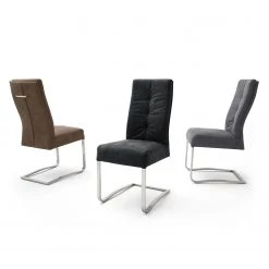 Fredriks Chaises cantilever Bury I (lot de 2) - Imitation cuir / Acier inoxydable - Noir -Chaises Soldes 1000178998 190725 10290700009 MOOD DETAILS P000000001000178998 mood