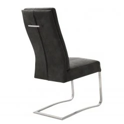 Fredriks Chaises cantilever Bury I (lot de 2) - Imitation cuir / Acier inoxydable - Noir -Chaises Soldes 1000178998 190725 10290700011 DETAILS P000000001000178998