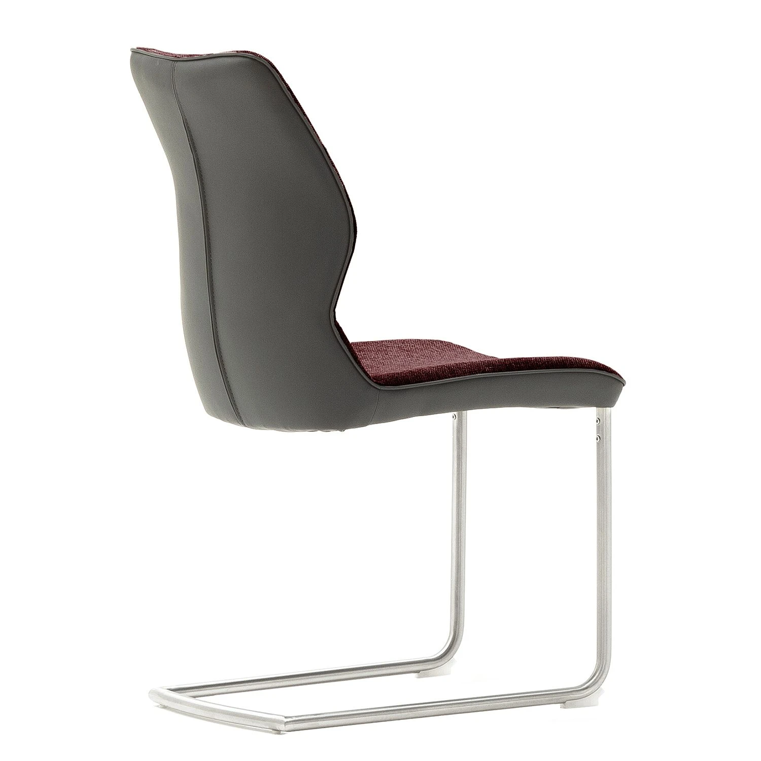 Fredriks Chaises cantilever Kiama (lot de 2) - Imitation cuir / Tissé à plat - Acier inoxydable - Bordeaux 6 Fredriks Chaises cantilever Kiama (lot de 2) - Imitation cuir / Tissé à plat - Acier inoxydable - Bordeaux – Image 4