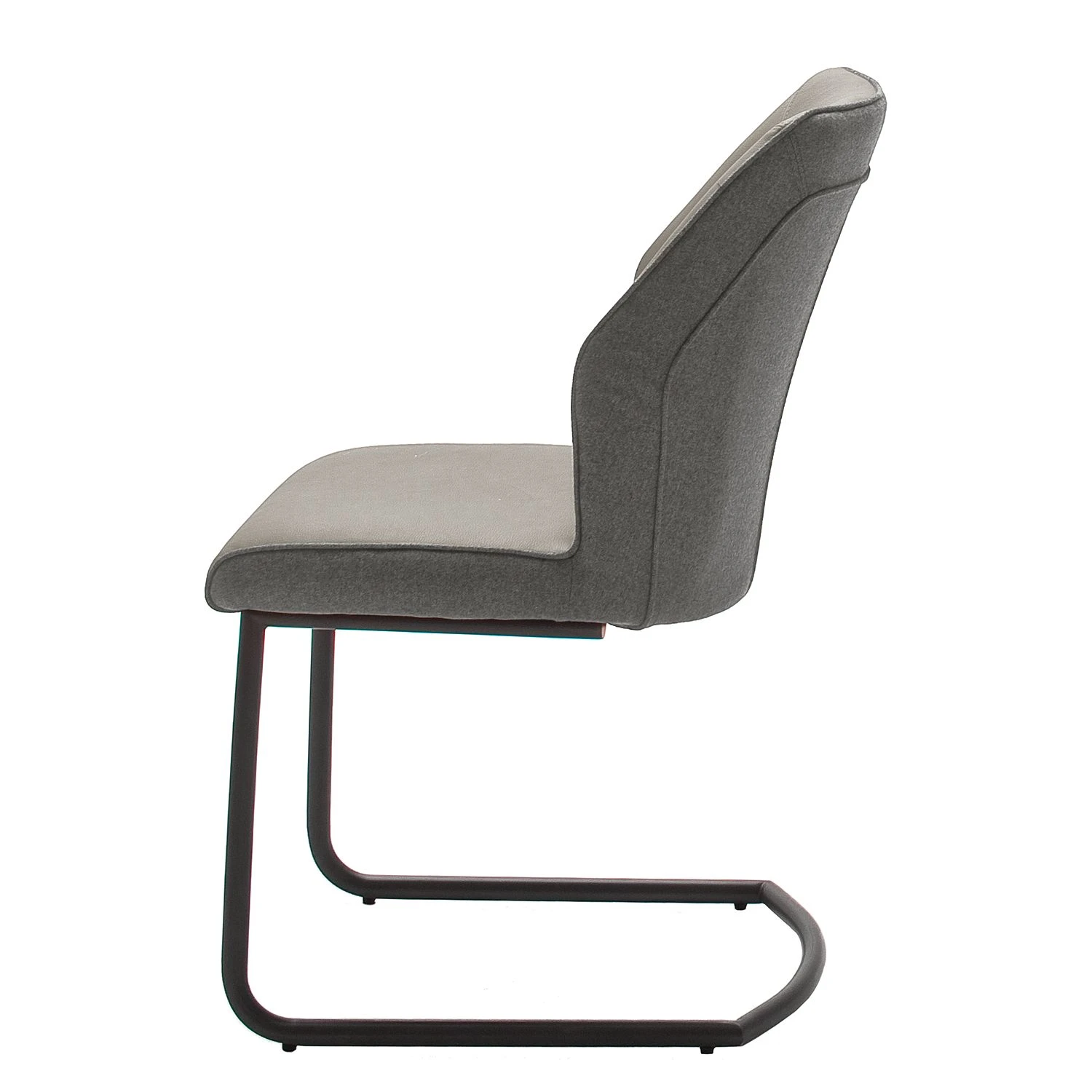 Fredriks Chaises cantilever Macapa (lot de 2) - Imitation cuir / Tissé à plat - Noir - Gris 5 Fredriks Chaises cantilever Macapa (lot de 2) - Imitation cuir / Tissé à plat - Noir - Gris – Image 3