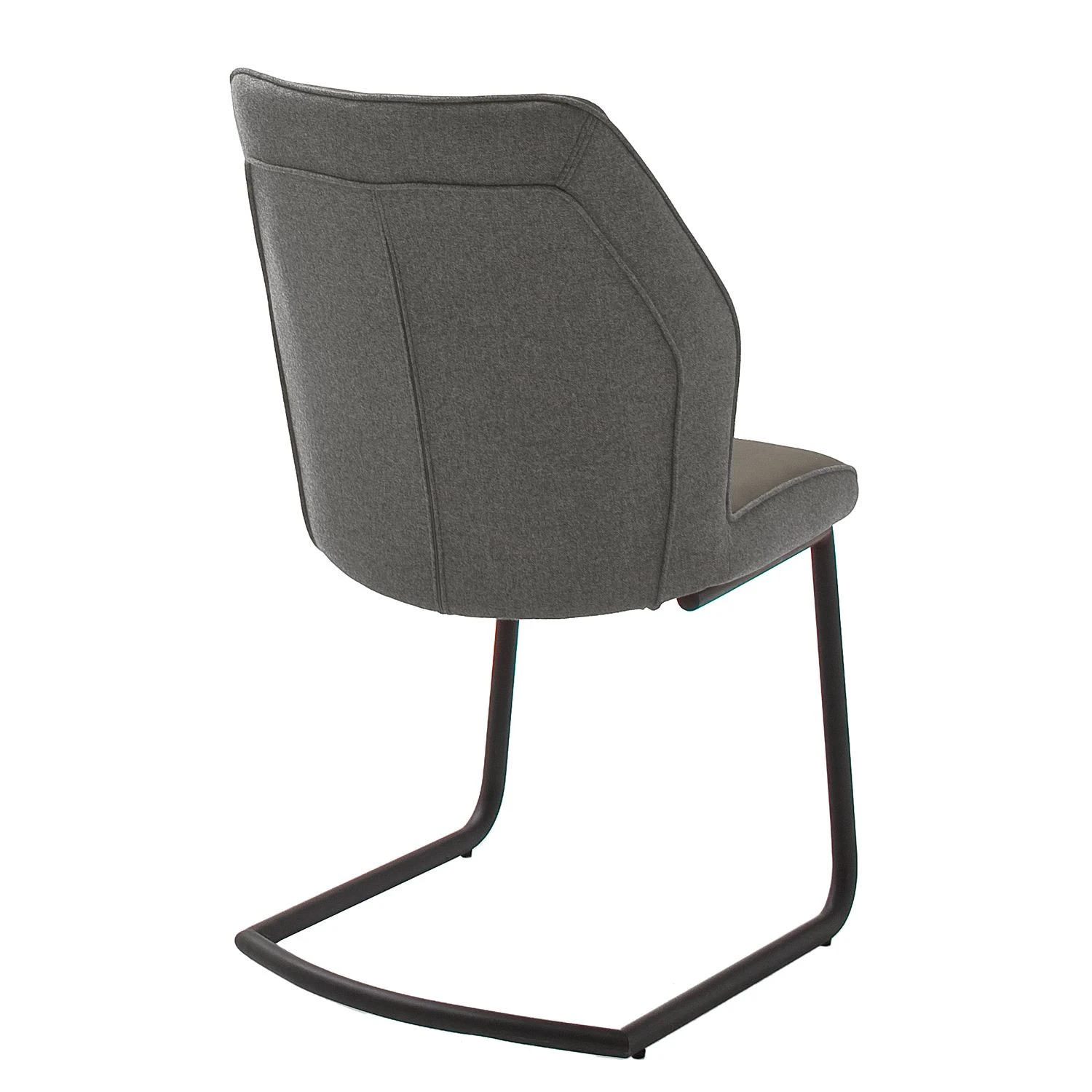 Fredriks Chaises cantilever Macapa (lot de 2) - Imitation cuir / Tissé à plat - Noir - Gris 6 Fredriks Chaises cantilever Macapa (lot de 2) - Imitation cuir / Tissé à plat - Noir - Gris – Image 4