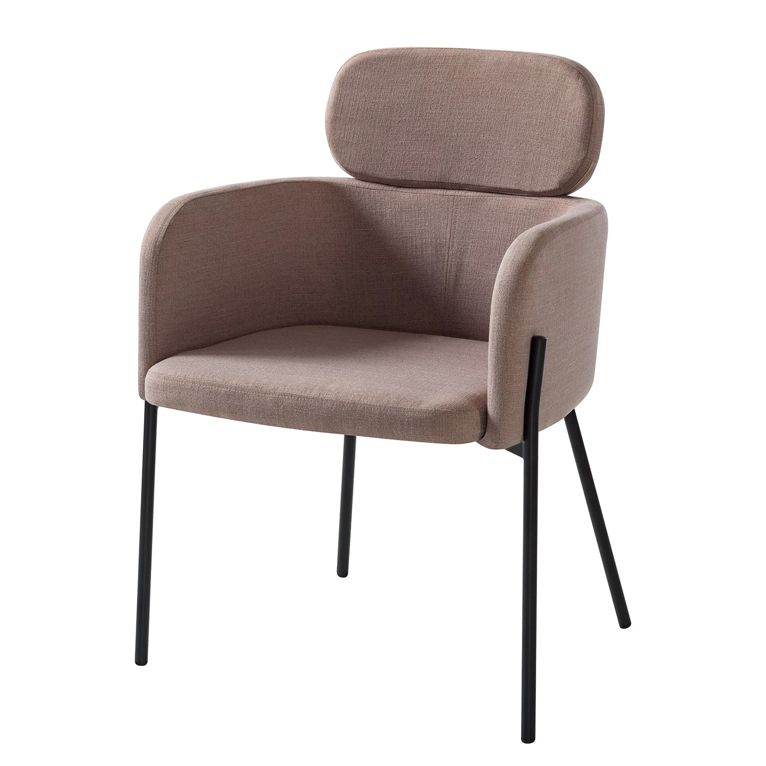 Mørteens Chaises à accoudoirs Menly - Tissu / Métal - Noir - Rose vieilli 3 Mørteens Chaises à accoudoirs Menly - Tissu / Métal - Noir - Rose vieilli