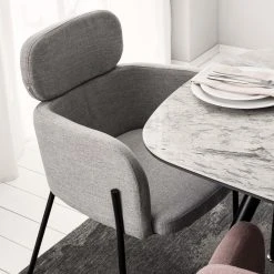 Mørteens Chaises à accoudoirs Menly - Tissu / Métal - Noir - Gris -Chaises Soldes 1000179460 200122 12294700021 DETAILS P000000001000179460