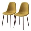 Mørteens Chaise capitonnée Iskmo VI - Tissu / Métal - Imitation noyer - Jaune moutarde - Lot de 2 -Chaises Soldes 1000179471 200121 14403700063 IMAGE P000000001000179471