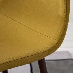 Mørteens Chaise capitonnée Iskmo VI - Tissu / Métal - Imitation noyer - Jaune moutarde - Lot de 2 -Chaises Soldes 1000179471 200122 12294800046 DETAILS P000000001000179471