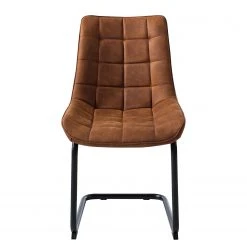 Fredriks Chaise cantilever Kemmel - Microfibre / Métal - Noir - Cognac - Lot de 2 -Chaises Soldes 1000179472 200121 14403900071 DETAILS P000000001000179472