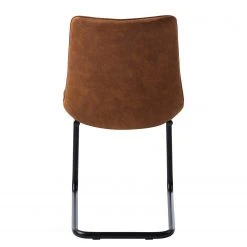 Fredriks Chaise cantilever Kemmel - Microfibre / Métal - Noir - Cognac - Lot de 2 -Chaises Soldes 1000179472 200121 14403900073 DETAILS P000000001000179472