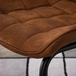 Fredriks Chaise cantilever Kemmel - Microfibre / Métal - Noir - Cognac - Lot de 2 -Chaises Soldes 1000179472 200122 12294800051 DETAILS P000000001000179472