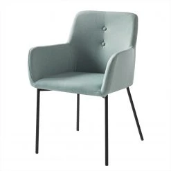 Mørteens Chaises à accoudoirs Mehle - Tissu / Métal - Noir - Vert menthe