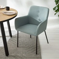 Mørteens Chaises à accoudoirs Mehle - Tissu / Métal - Noir - Vert menthe -Chaises Soldes 1000179473 200310 11380600046 MOOD DETAILS P000000001000179473 mood