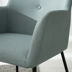 Mørteens Chaises à accoudoirs Mehle - Tissu / Métal - Noir - Vert menthe -Chaises Soldes 1000179473 200310 11380700050 DETAILS P000000001000179473