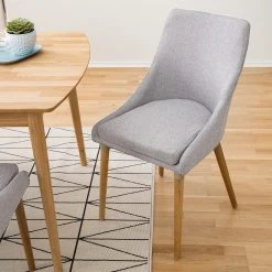 Mørteens Chaises Brea (lot de 2) - Tissu / Frêne massif - Frêne - Gris clair -Chaises Soldes 1000183821 200207 09355200009 MOOD DETAILS P000000001000183821 mood