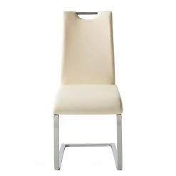 Fredriks Chaises cantilever Nevia I - Imitation cuir / Métal - Chrome - Cuir synthétique Aleli: Créme - Lot de 2 -Chaises Soldes 1000183823 200131 13175500067 DETAILS P000000001000183823