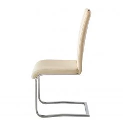 Fredriks Chaises cantilever Nevia I - Imitation cuir / Métal - Chrome - Cuir synthétique Aleli: Créme - Lot de 2 -Chaises Soldes 1000183823 200131 13175500068 DETAILS P000000001000183823