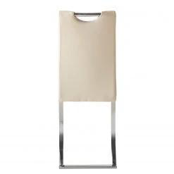 Fredriks Chaises cantilever Nevia I - Imitation cuir / Métal - Chrome - Cuir synthétique Aleli: Créme - Lot de 2 -Chaises Soldes 1000183823 200131 13175500069 DETAILS P000000001000183823