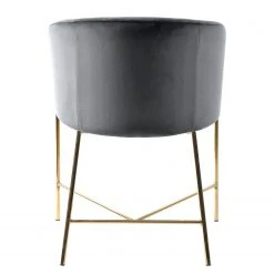 Jack & Alice Chaise à accoudoirs Norwen II - Velours/ Métal - Gris foncé -Chaises Soldes 1000184094 190812 13043500047 DETAILS P000000001000184094