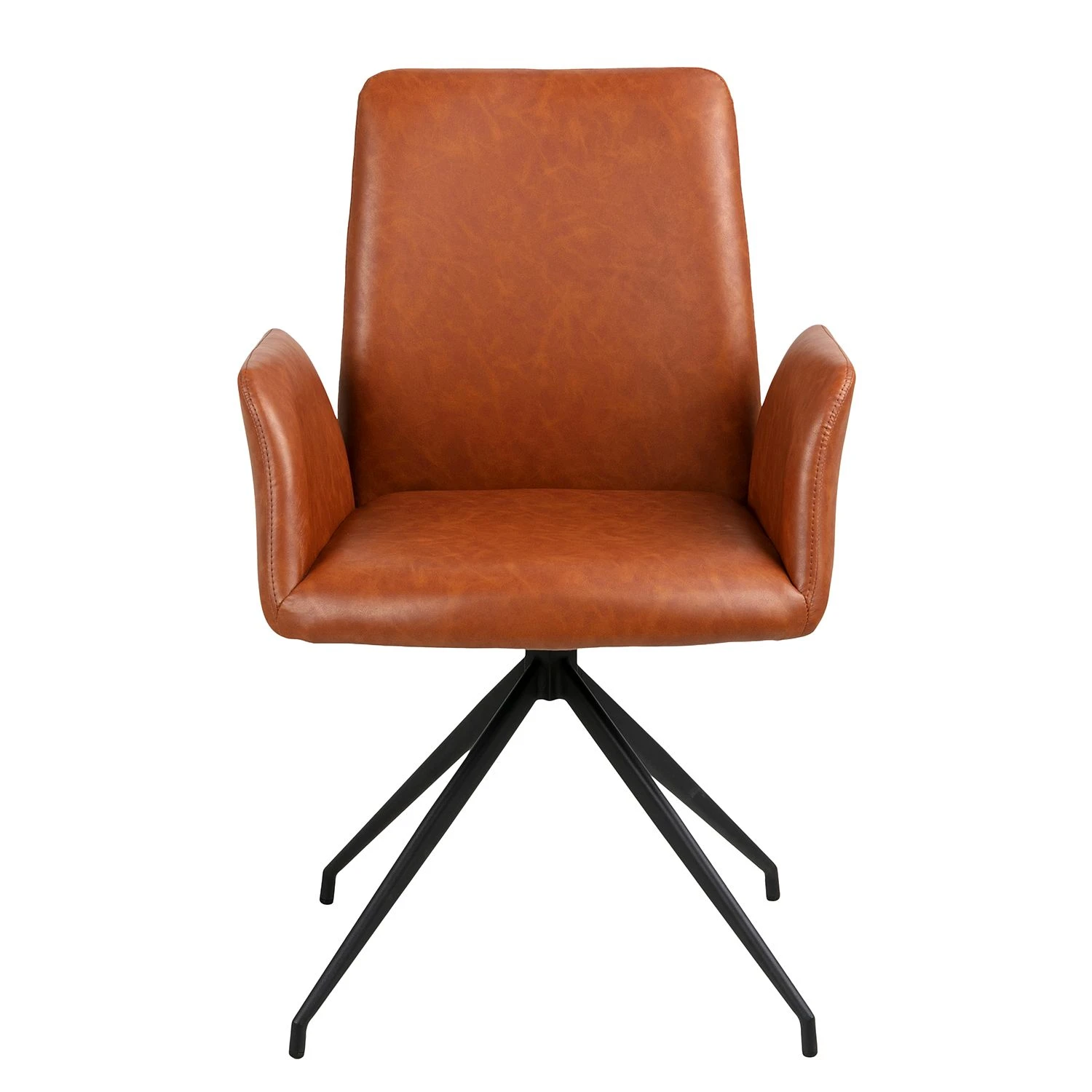 Fredriks Chaise à accoudoirs Mailly II - rotatif - Imitation cuir / Acier - Marron / Noir 5 Fredriks Chaise à accoudoirs Mailly II - rotatif - Imitation cuir / Acier - Marron / Noir – Image 3