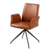 Fredriks Chaise à accoudoirs Mailly II - rotatif - Imitation cuir / Acier - Marron / Noir -Chaises Soldes 1000184099 190816 11213000003 IMAGE P000000001000184099