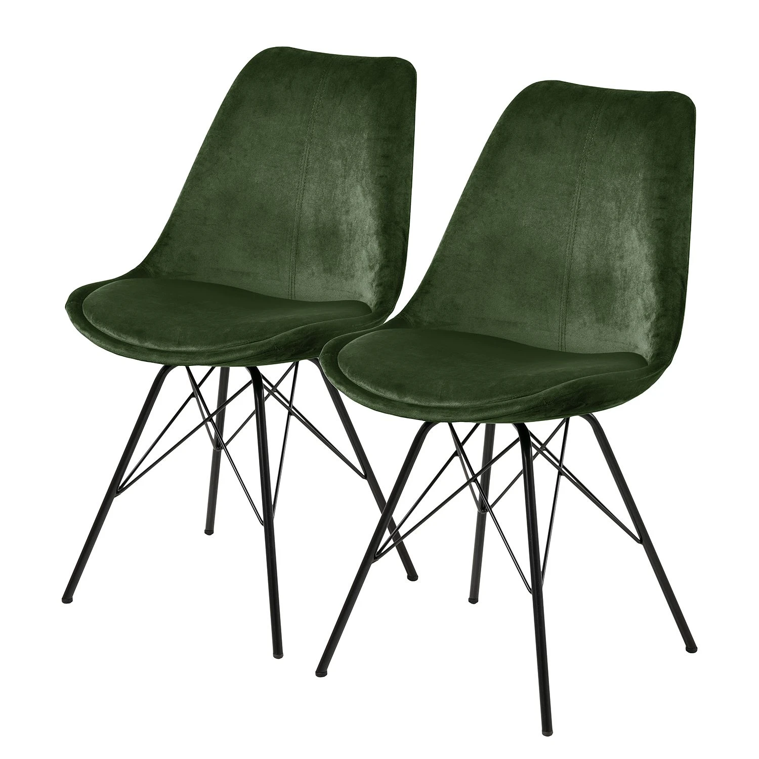 Fredriks Chaises Bonito (lot de 2) - Velours / Fer - Noir - Vert olive 3 Fredriks Chaises Bonito (lot de 2) - Velours / Fer - Noir - Vert olive