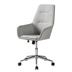 Fredriks Chaise de bureau pivotante Skabu - Tissu / Métal - Chrome - Gris