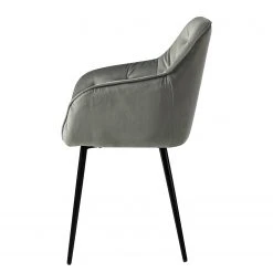 Jack & Alice Chaises à accoudoirs Tilly - Velours / Métal - Noir - Gris -Chaises Soldes 1000184190 200207 09400600021 DETAILS P000000001000184190