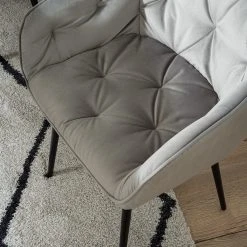 Jack & Alice Chaises à accoudoirs Tilly - Velours / Métal - Noir - Gris -Chaises Soldes 1000184190 200414 13030700003 DETAILS P000000001000184190