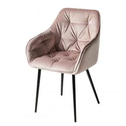 Jack & Alice Chaises à accoudoirs Tilly - Velours / Métal - Noir - Rose vieilli -Chaises Soldes 1000184191 200207 09400800031 DETAILS P000000001000184191