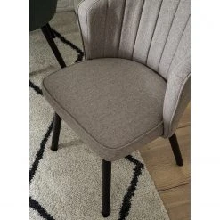 Mørteens Chaise capitonnée Sollia - Tissu / Hêtre massif - Noir - Gris -Chaises Soldes 1000184194 200414 13031400017 DETAILS P000000001000184194