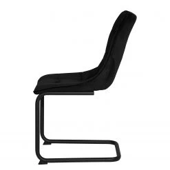 Loftscape Chaise cantilever Seline - Microfibre/ Acier - Noir - Noir - Lot de 2 -Chaises Soldes 1000184863 190826 17314500042 DETAILS P000000001000184863