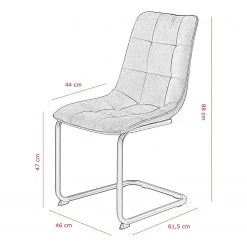 Loftscape Chaise cantilever Seline - Microfibre/ Acier - Noir - Noir - Lot de 2 -Chaises Soldes 1000184863 190826 17314600043 SKETCH DETAILS P000000001000184863 sketch